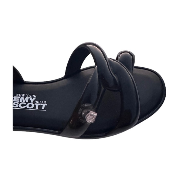 Melissa + Jeremy Scott Tube Sandals Black Rubber Slingback 9 - Picture 6 of 7